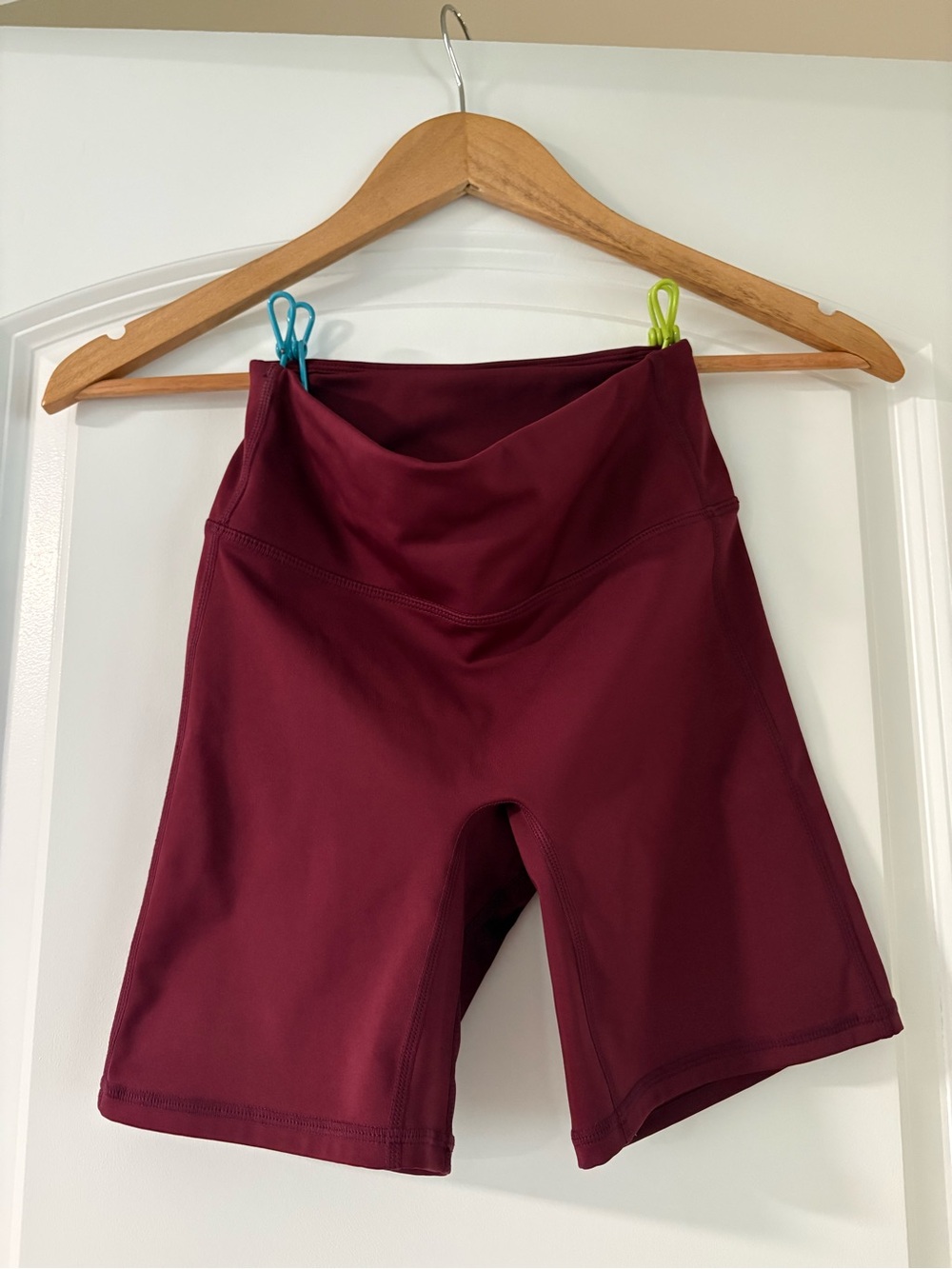 Fabletics High-Waist Burgundy Women’s Bike Shorts